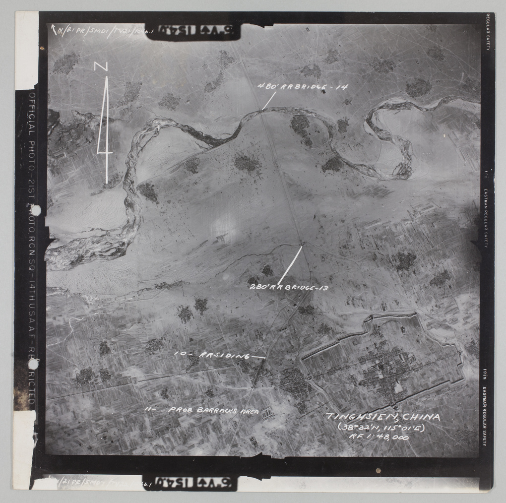 USAAF aerial view of Ding Xian, Hebei