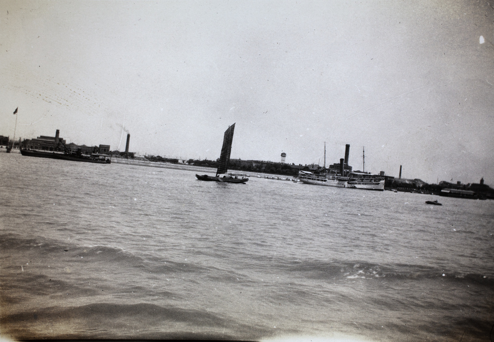 Shipping on the Huangpu River, Shanghai, including the pilot steamer 'Hsin Yangtse'
