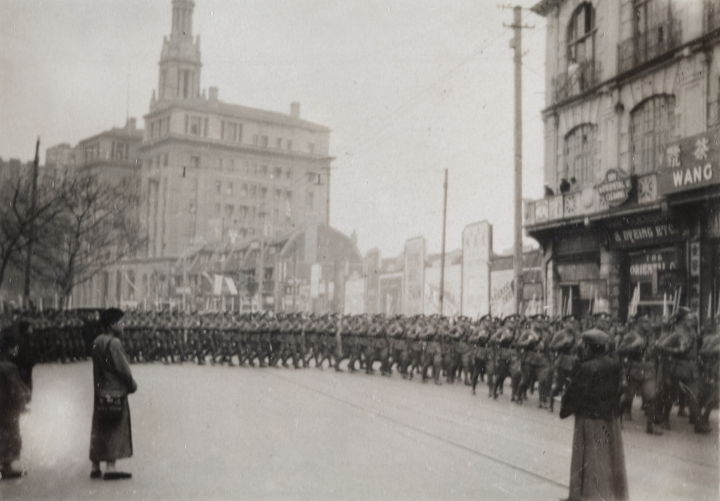 Russian Company, Shanghai Volunteer Corps route march, 1930
