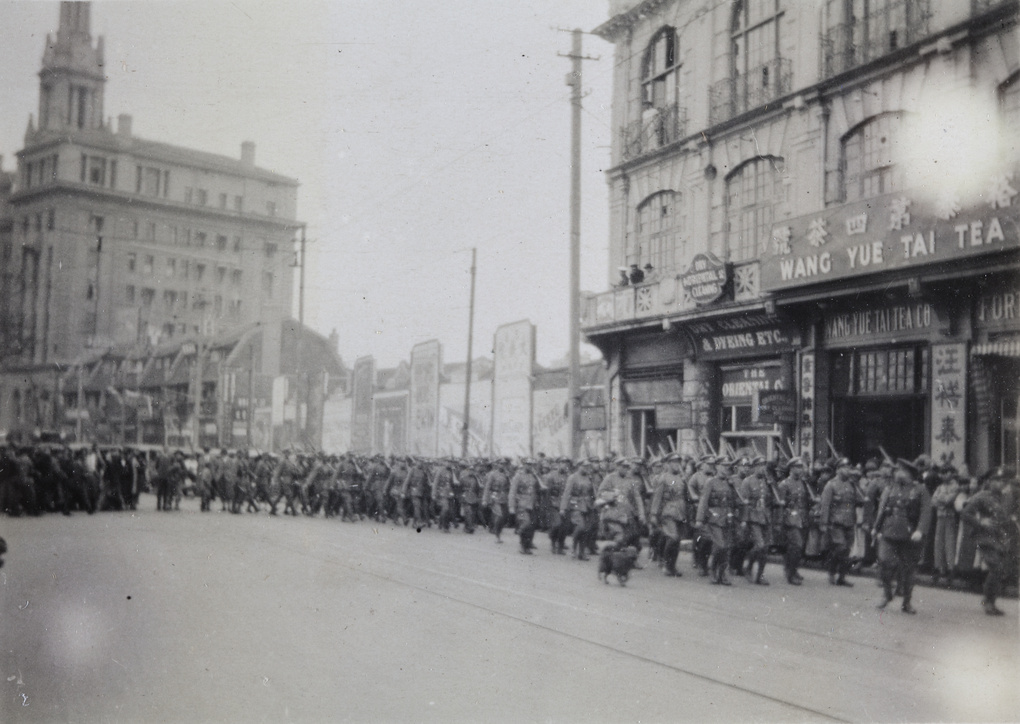 Portuguese Company, Shanghai Volunteer Corps route march, 1930