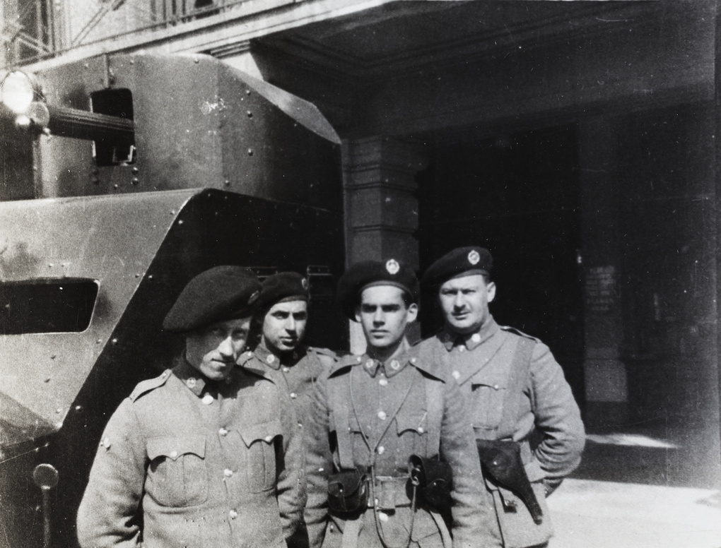 Eric Davey, N. J. Palmer, Jack Ephgrave and Jack Goldman of Armoured Car Company, Shanghai Volunteer Corps, 1932