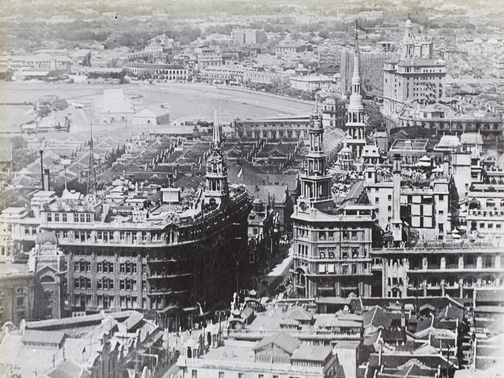 Aerial view of Nanking Road and the Racecourse, Shanghai