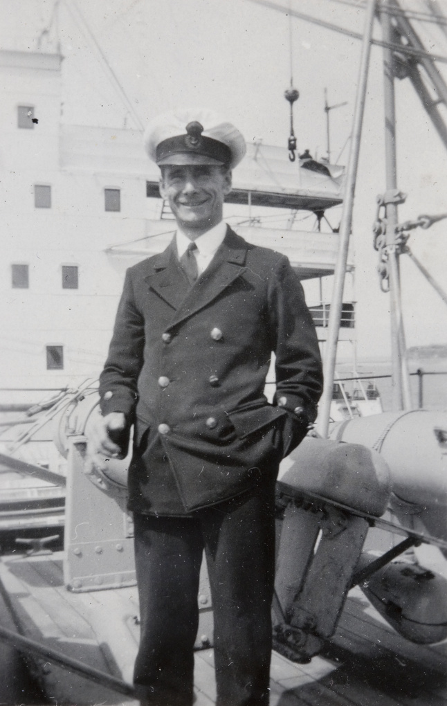 A sailor aboard H.M.S. Medway