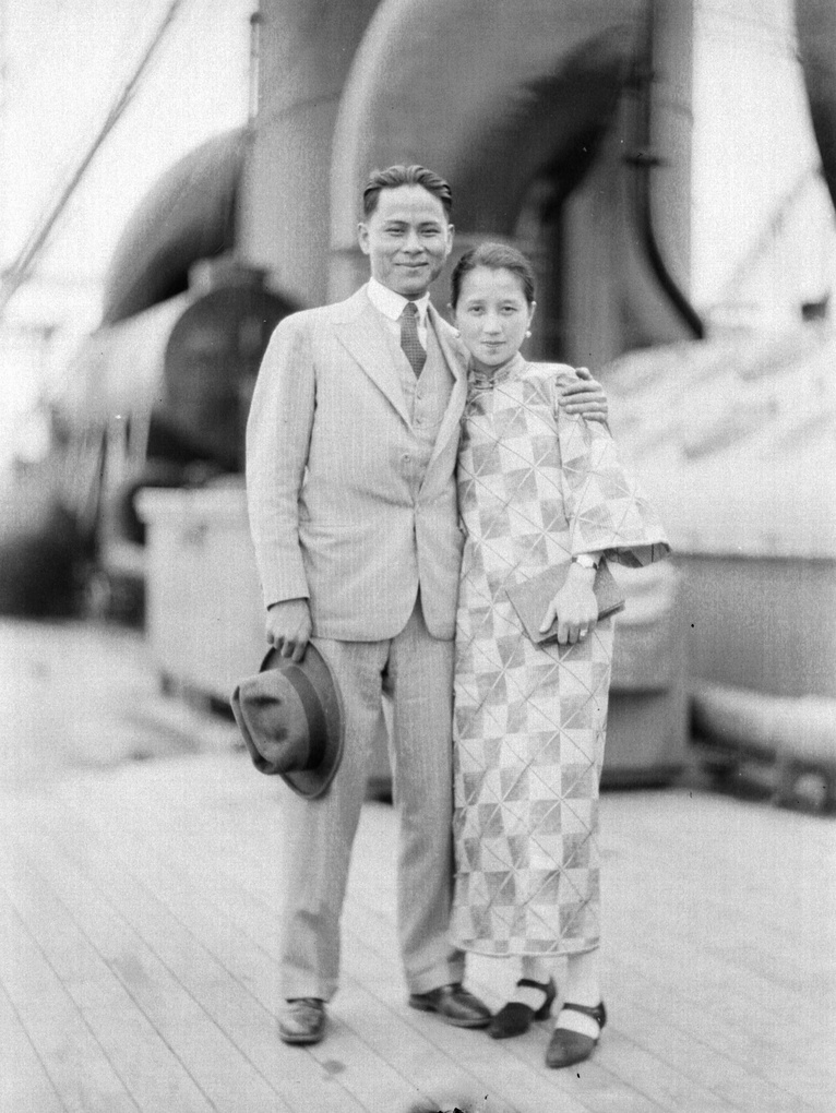 An unidentified couple on a ship