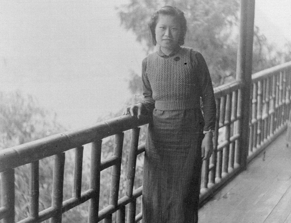 A woman on a balcony, Northern Hot Springs Park