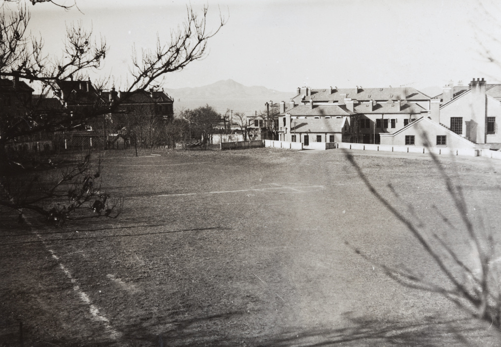 Playing field and Junior School, China Inland Mission compound, Yantai