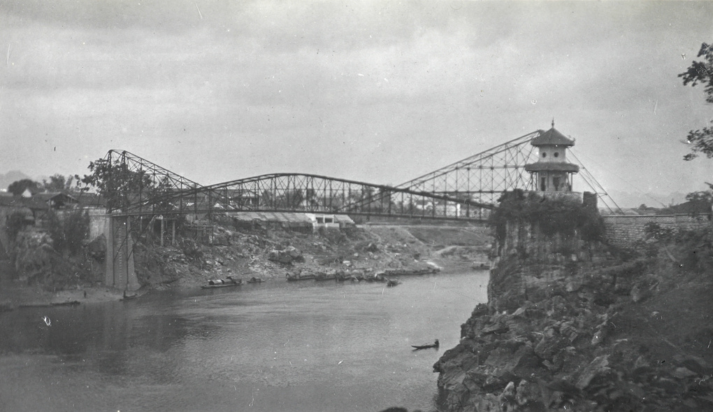 The iron bridge over the Tso Kiang, Lungchow
