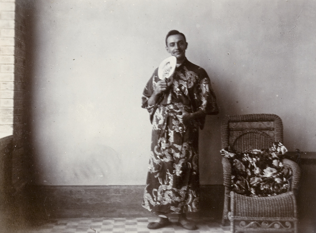 William Hoy wearing a Japanese kimono