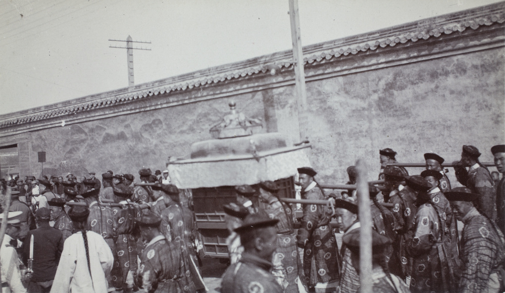 The funeral procession of the Empress Dowager Longyu, Peking