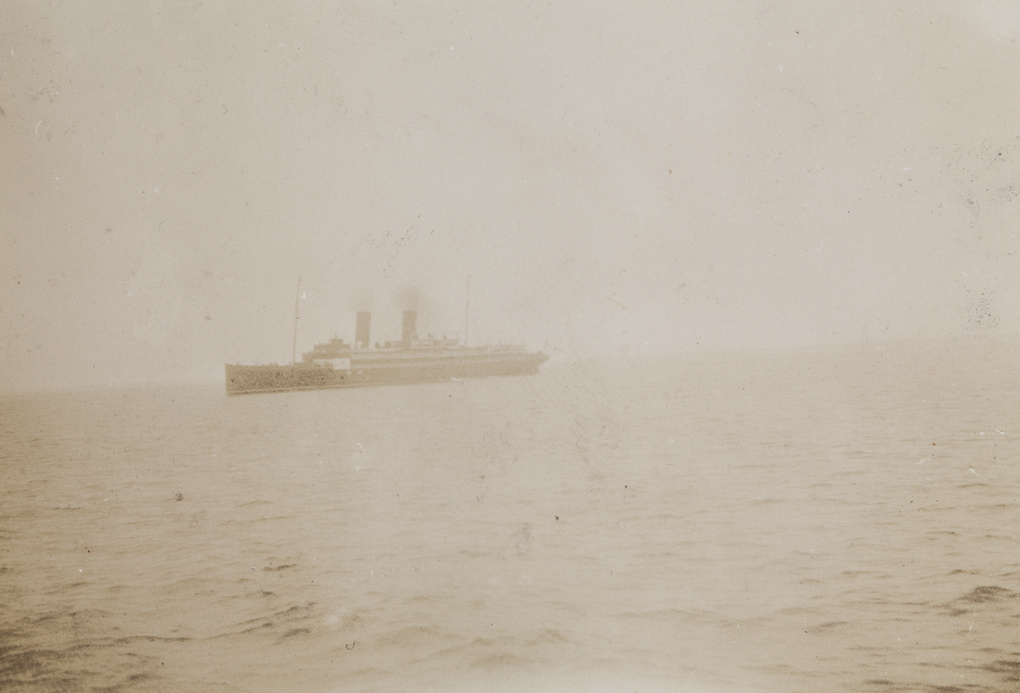 An unidentified passenger liner, at sea