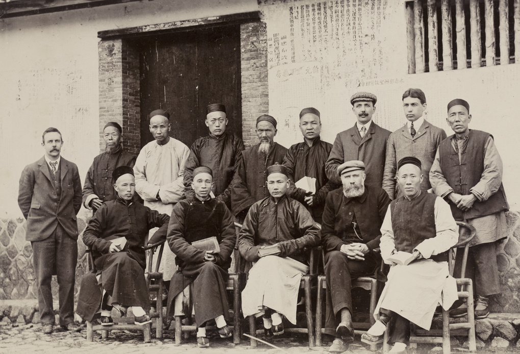 Dr Maxwell with a group at the opening of the Hospital in Yongchun