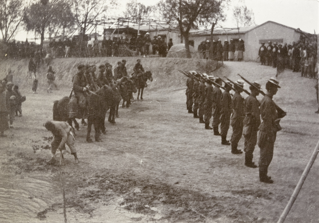 Cavalry and soldiers at reception at Wang Tien Chiao