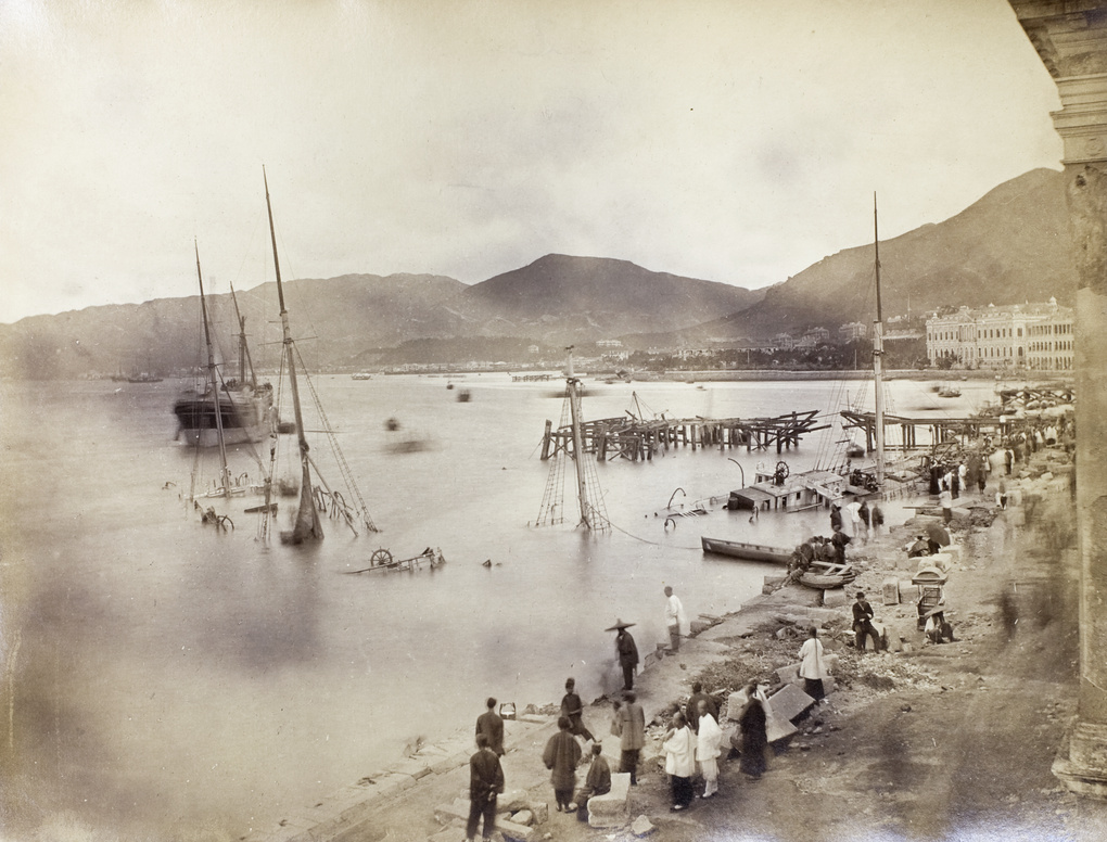 Damage caused by the 1874 typhoon, Praya, Hong Kong
