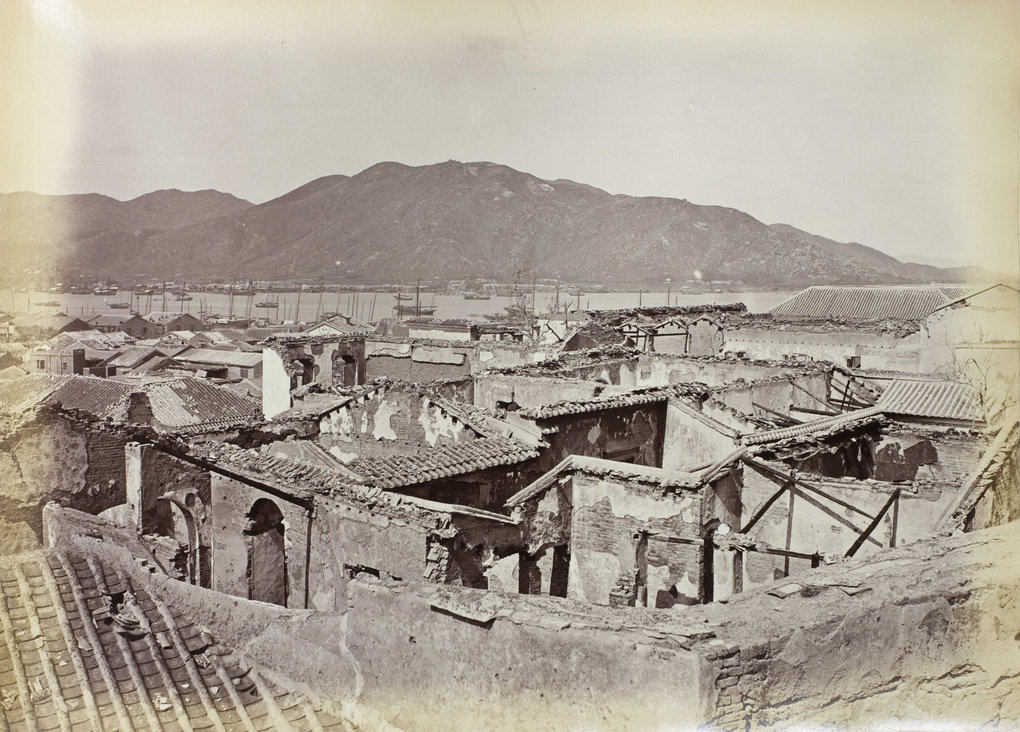 Houses near St Paul's Church, destroyed by the 1874 typhoon, Macau