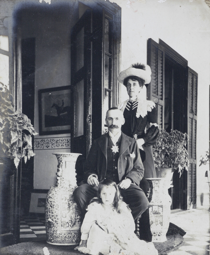 J.C. Oswald, with girl and woman