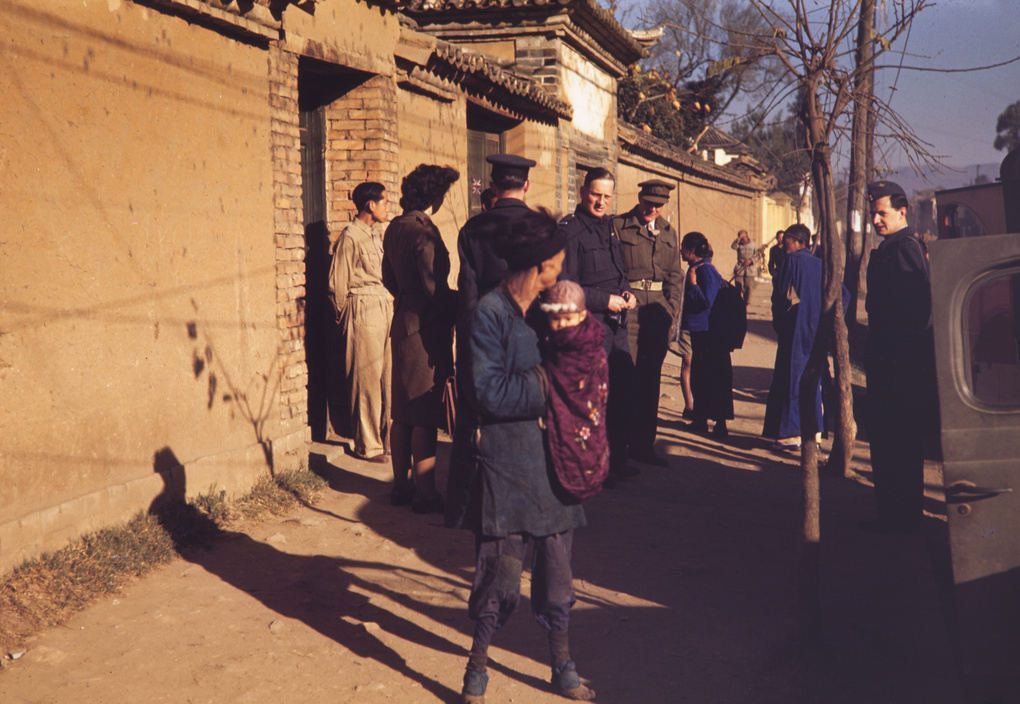 Outside Colonel Le Seelleur's house, Kunming, 1945