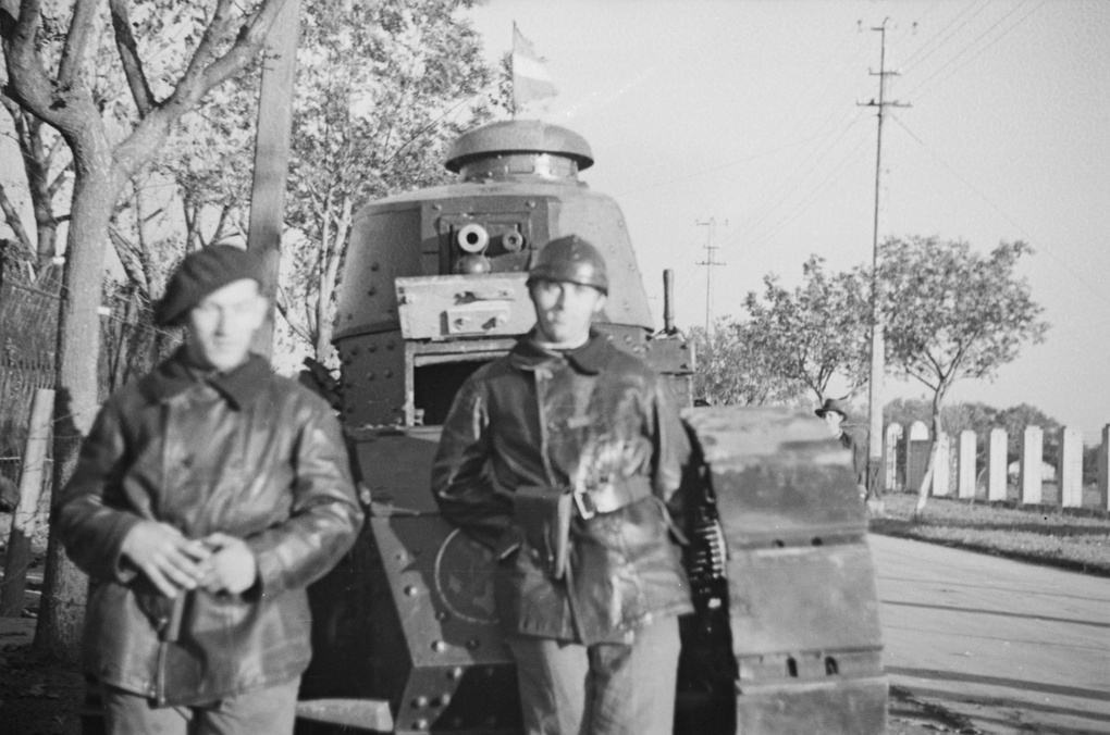 French soldiers with tank, Shanghai