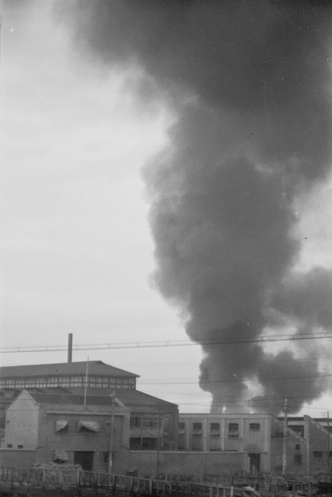 Factory on fire, Shanghai