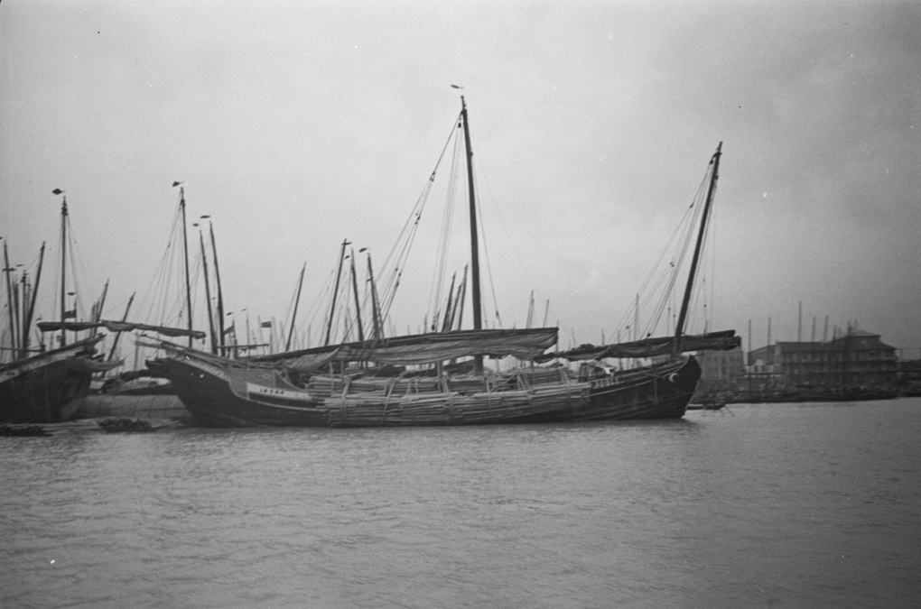 Junk with cargo of timber, Shanghai