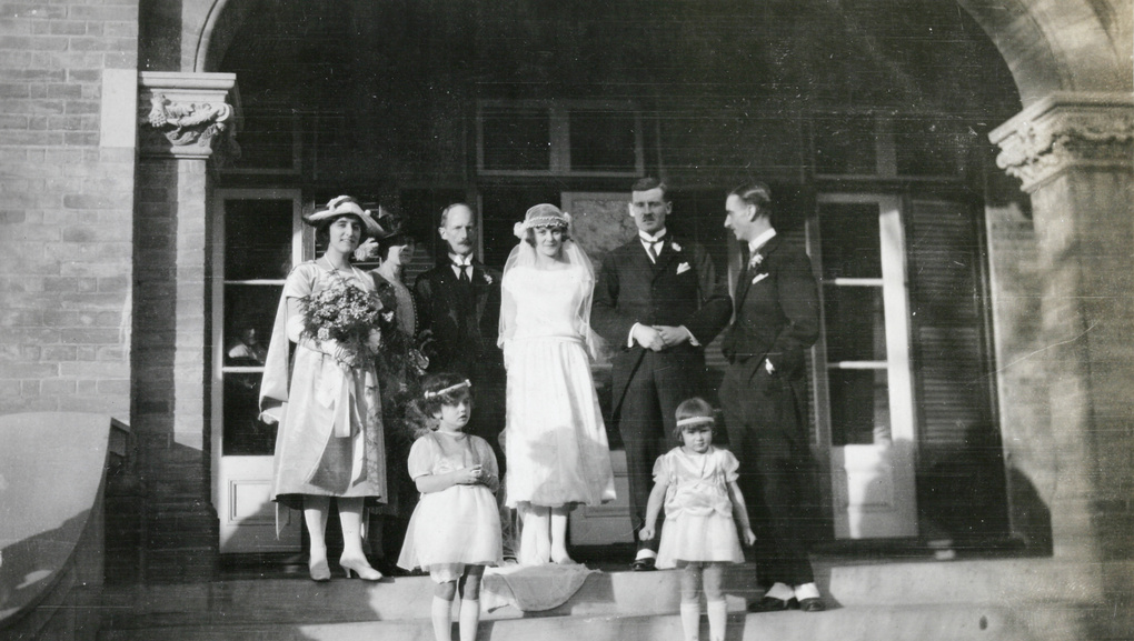 Wedding group, British Legation, Peking, 1921