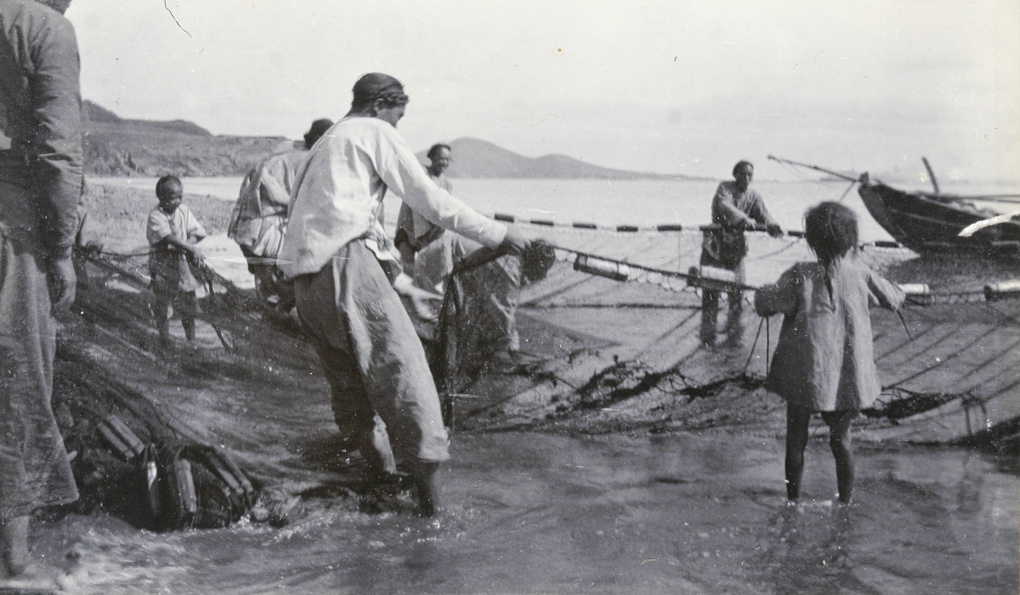 Fishermen with fishing net