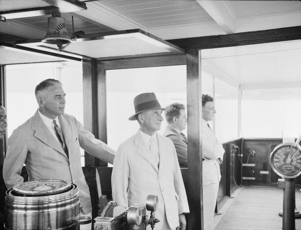 On the bridge of the newly built 'Shuntien', 1934