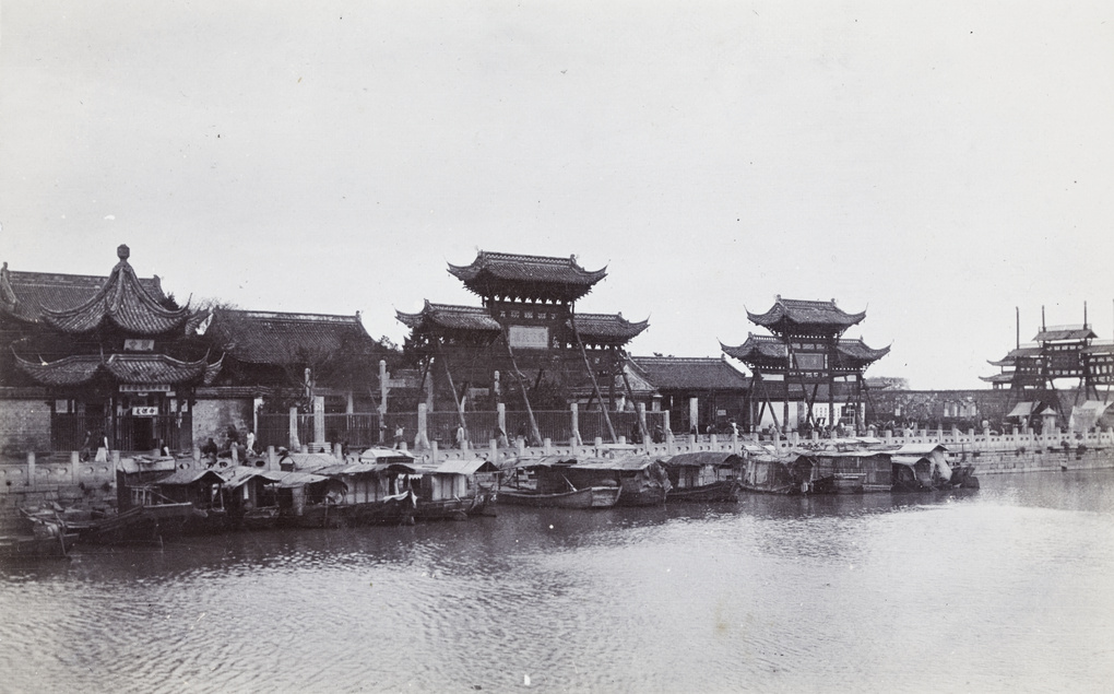 A Confucian Temple, pailou and a pavilion, by the Yangtze River, Nanjing