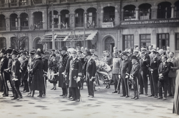 Dignitaries at War Memorial, Armistice Day 1925, Shanghai