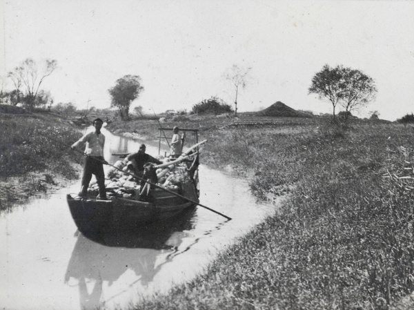 A boat laden with cargo