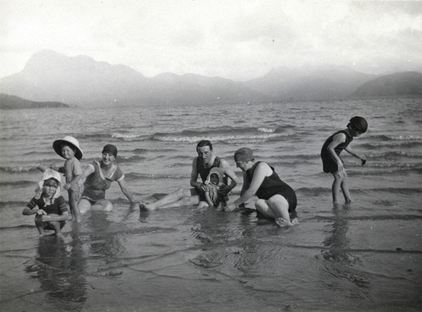 Family swimming