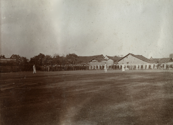 Cadets marching around a field