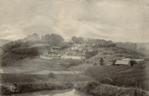 Hilltop properties, fields and pond