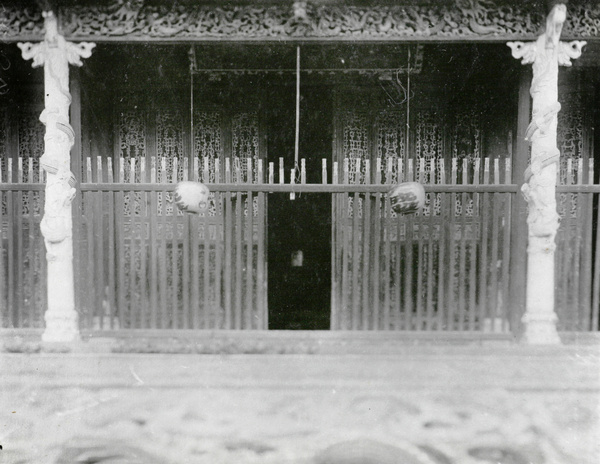 Carved pillars of a temple