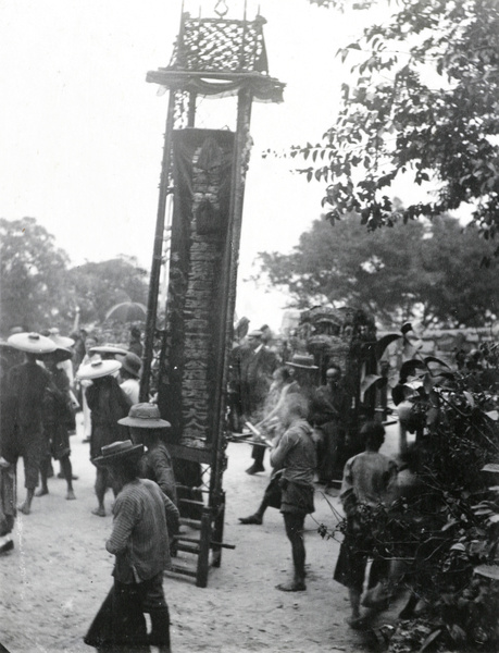 At a funeral procession