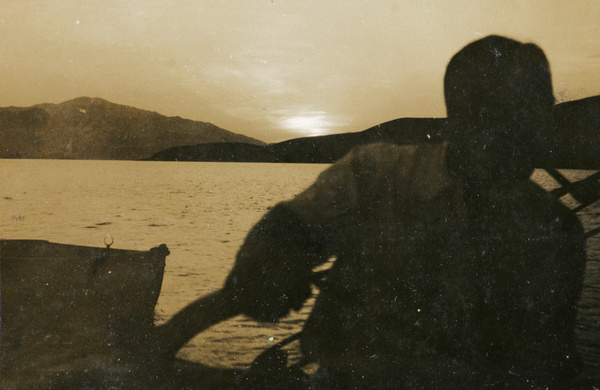 Boating at sunset