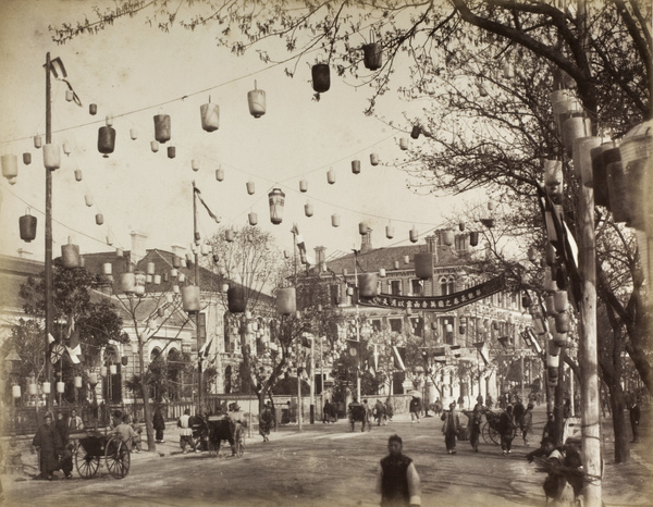 The Bund, Shanghai, festooned for the Duke of Connaught’s visit