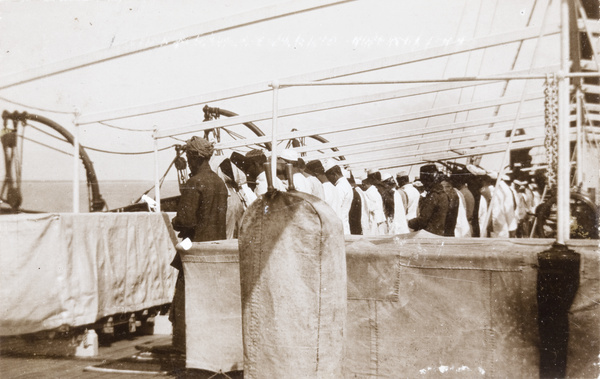 Muslims praying, on the s.s. Teesta