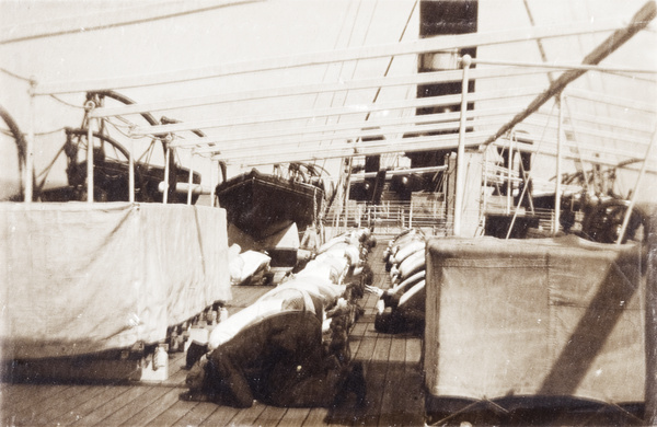 Muslims praying, on the s.s. Teesta