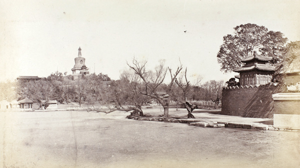 The White Pagoda or White Dagoba (白塔), Qionghua Island, and Beihai Lake, Beijing