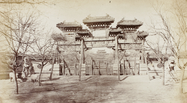 Pailou at the entrance to the Yonghe Temple (雍和宮) ‘The Lama Temple’, Beijing