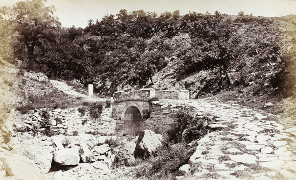 Rustic bridge at Ling Kuang Ssu, Western Hills, near Beijing