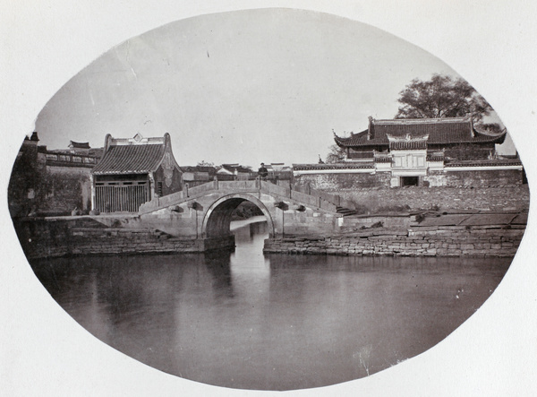 Canal, temple and bridge, Ningbo
