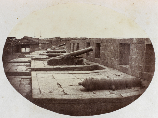 Canon mounted on raised stone platforms, Zhenhai, Zhejiang Province