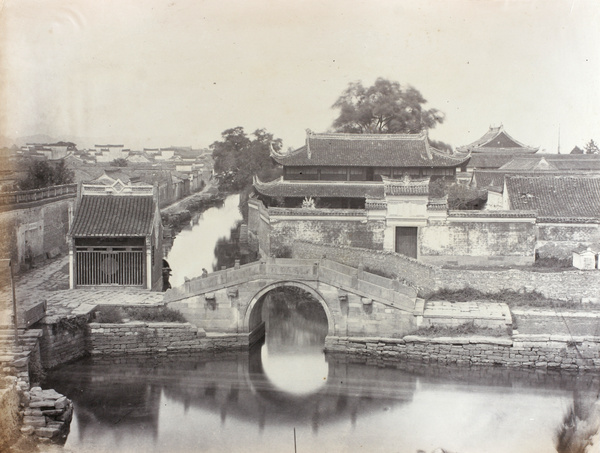 Shuiyue Bridge (水月桥) and a memorial temple, Sun Lake, Ningbo