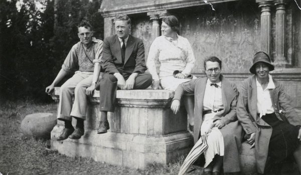 Group at a tomb