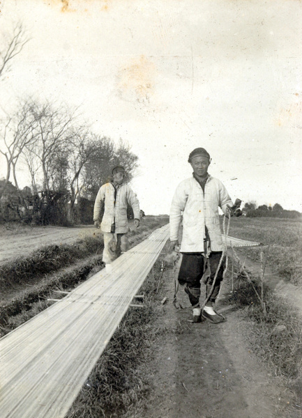 Making cotton warp, near Shanghai