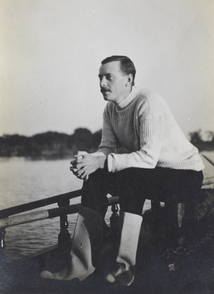 Harold Ivan Harding, on a houseboat