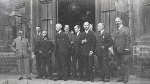 Allied diplomats at the British Legation, Beijing, on Armistice Day 1918