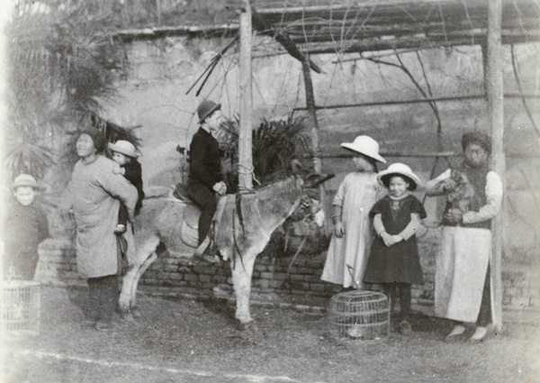 The Elliott children, with Jao-Jao and Wong, Paoning, 1917