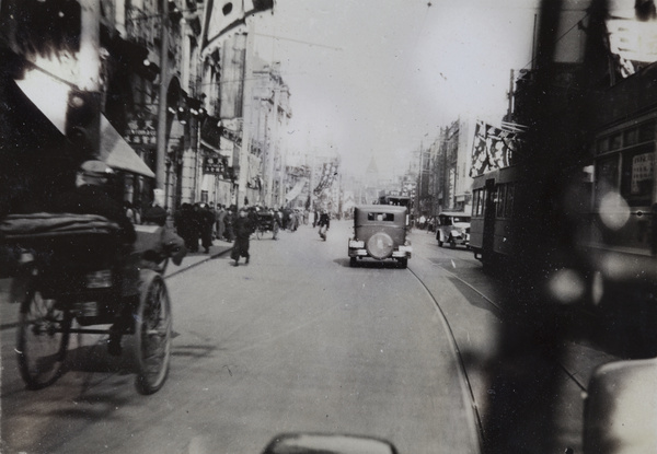 Nanking Road, Shanghai, looking towards the Bund